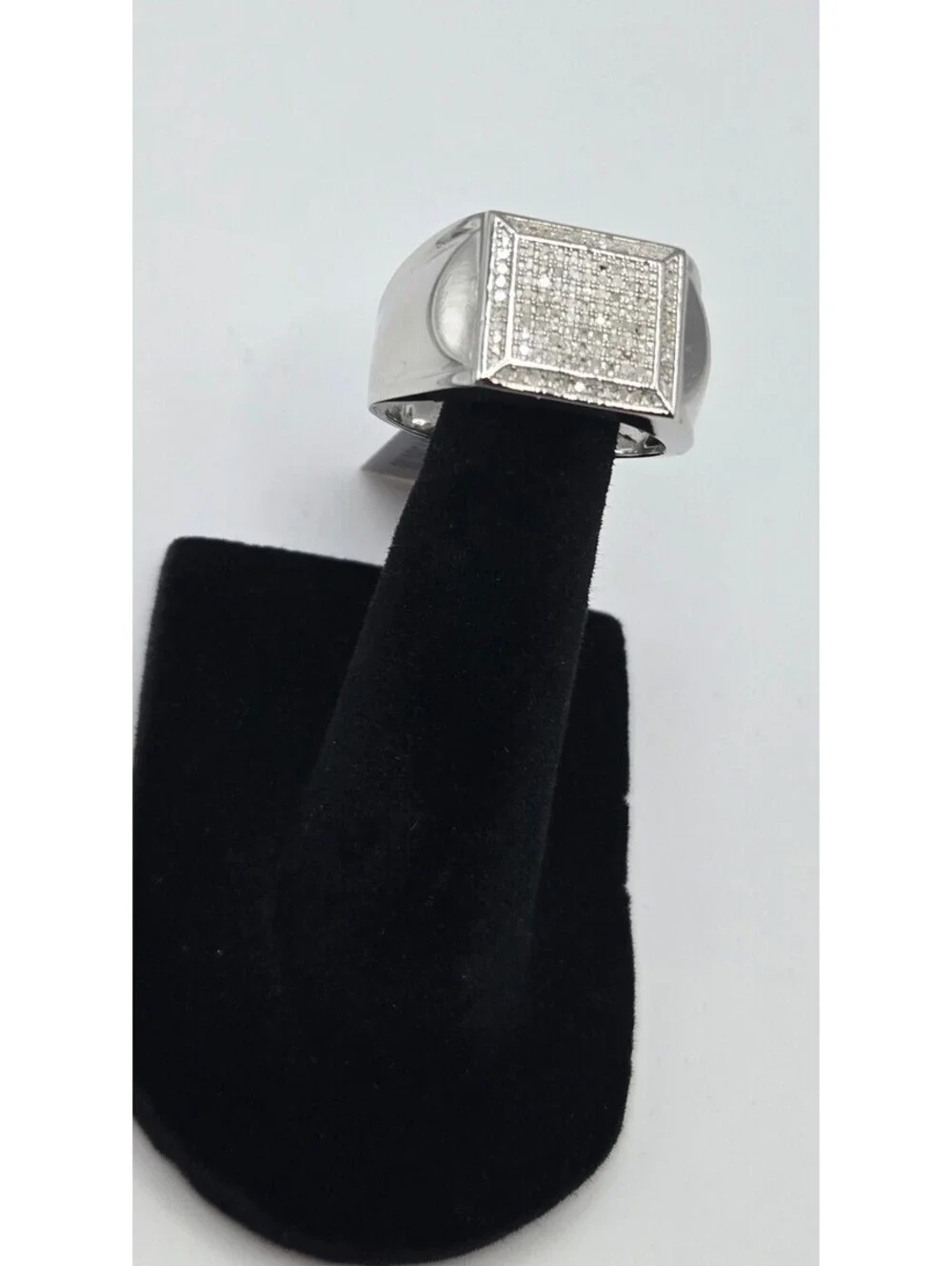 NEW Solid 925 Sterling Lab Diamond .50ctw, Mens Ring Size 10